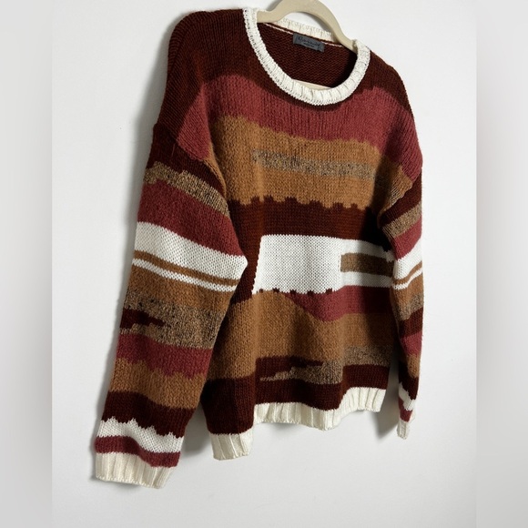 Anthropologie Elsamanda Alpaca Wool Blend Warm Desert Tone Crewneck Sweater L - Picture 2 of 10